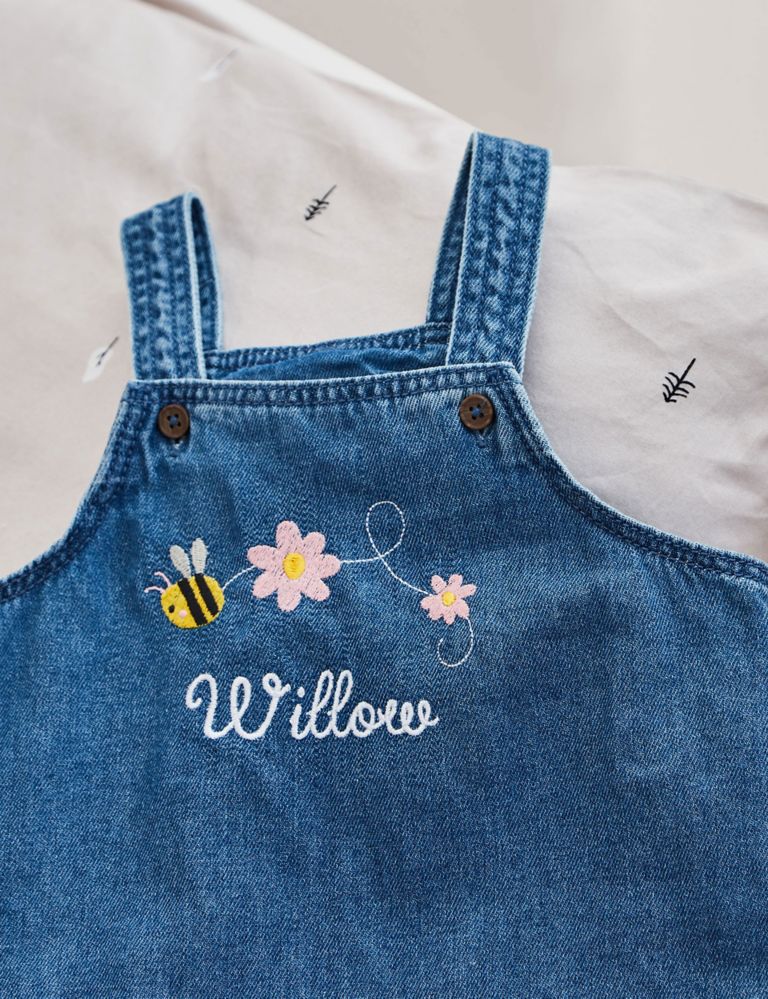 Personalised Bumblebee Denim Dungarees (6 Mths-4 Yrs) 3 of 5