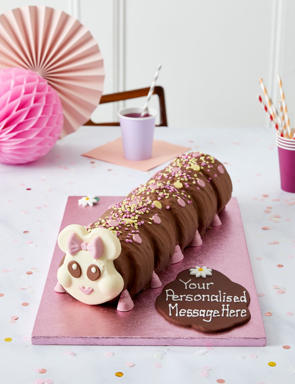 Personalised Connie the Giant Caterpillar™ Cake (Serves 40) 3 of 6