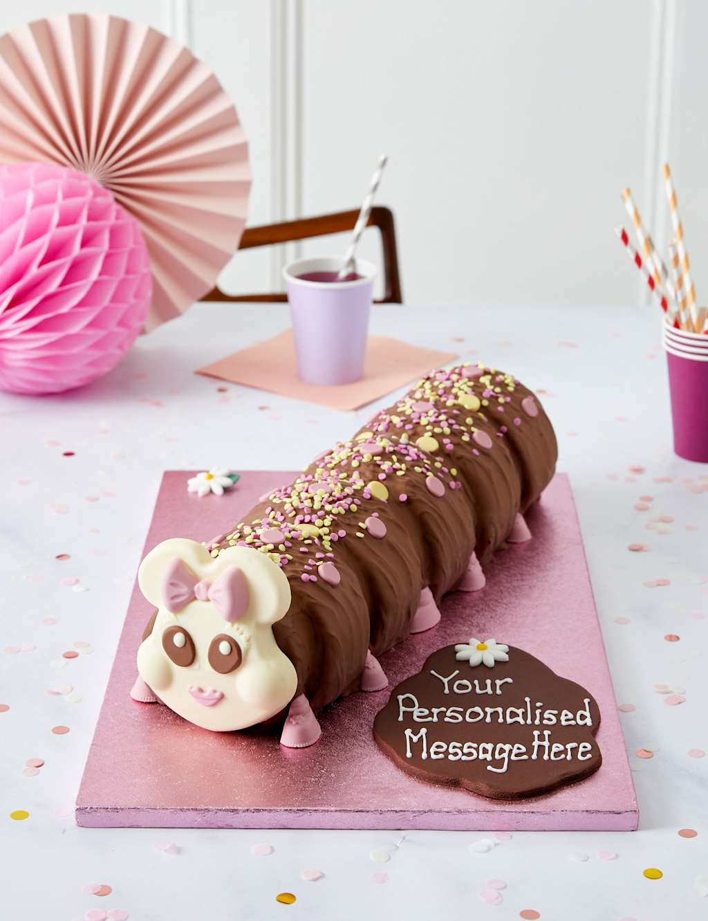Personalised Connie the Giant Caterpillar™ Cake (Serves 40) M&S