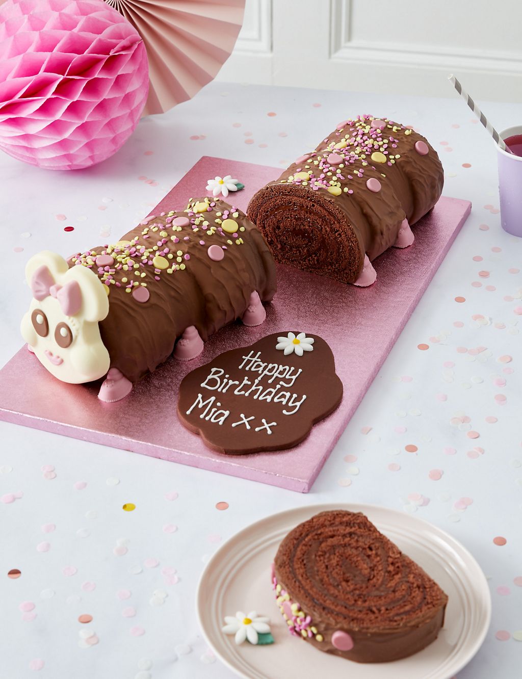 Personalised Connie the Giant Caterpillar™ Cake (Serves 40) 1 of 6