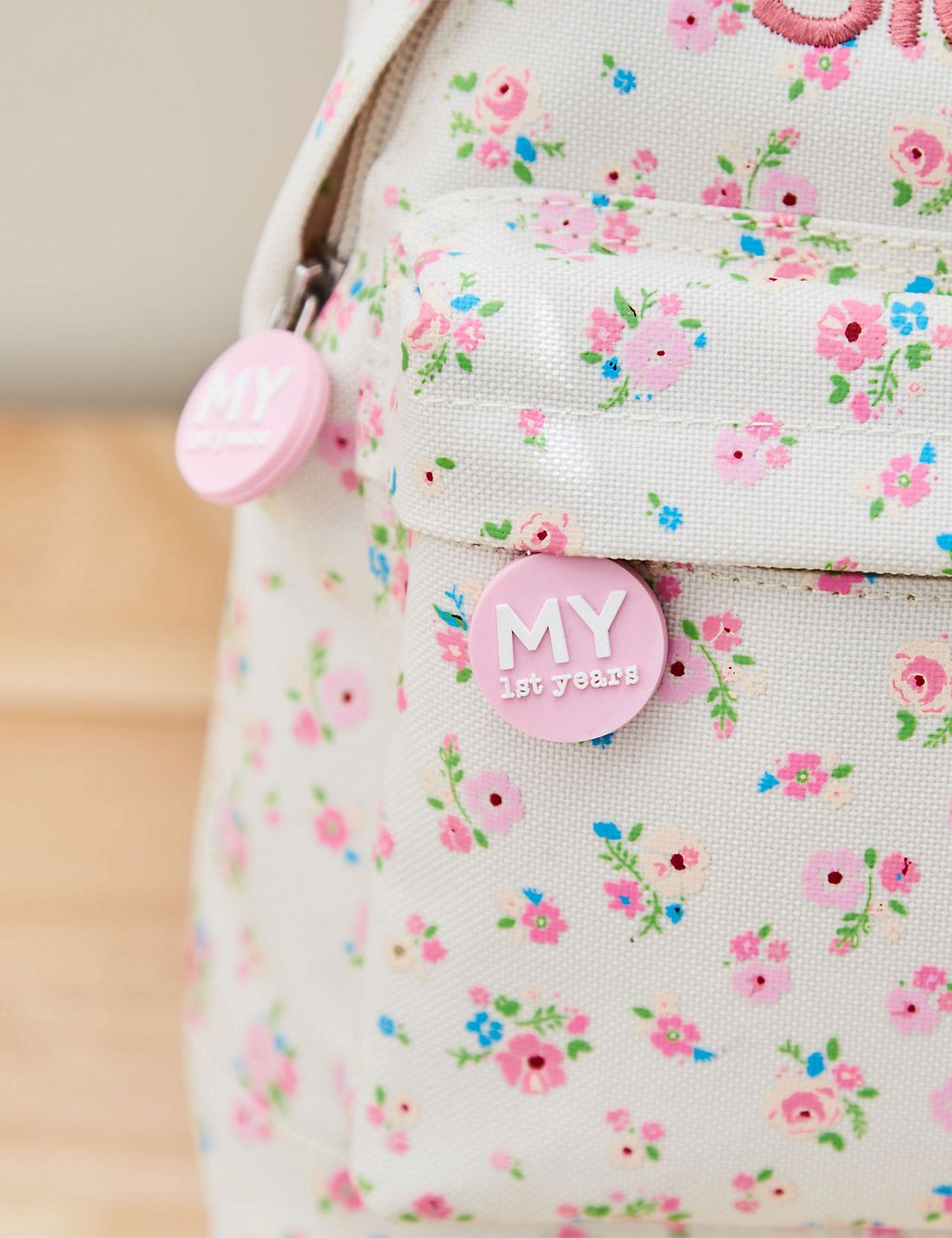 Personalised Cream Floral Mini Backpack 4 of 5