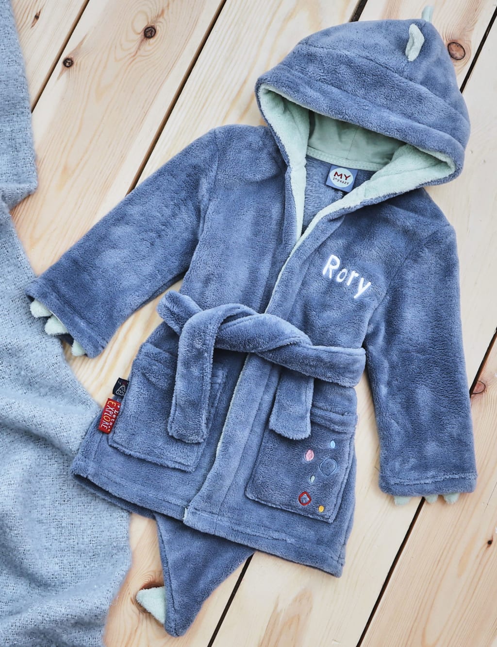 Baby dinosaur top dressing gown