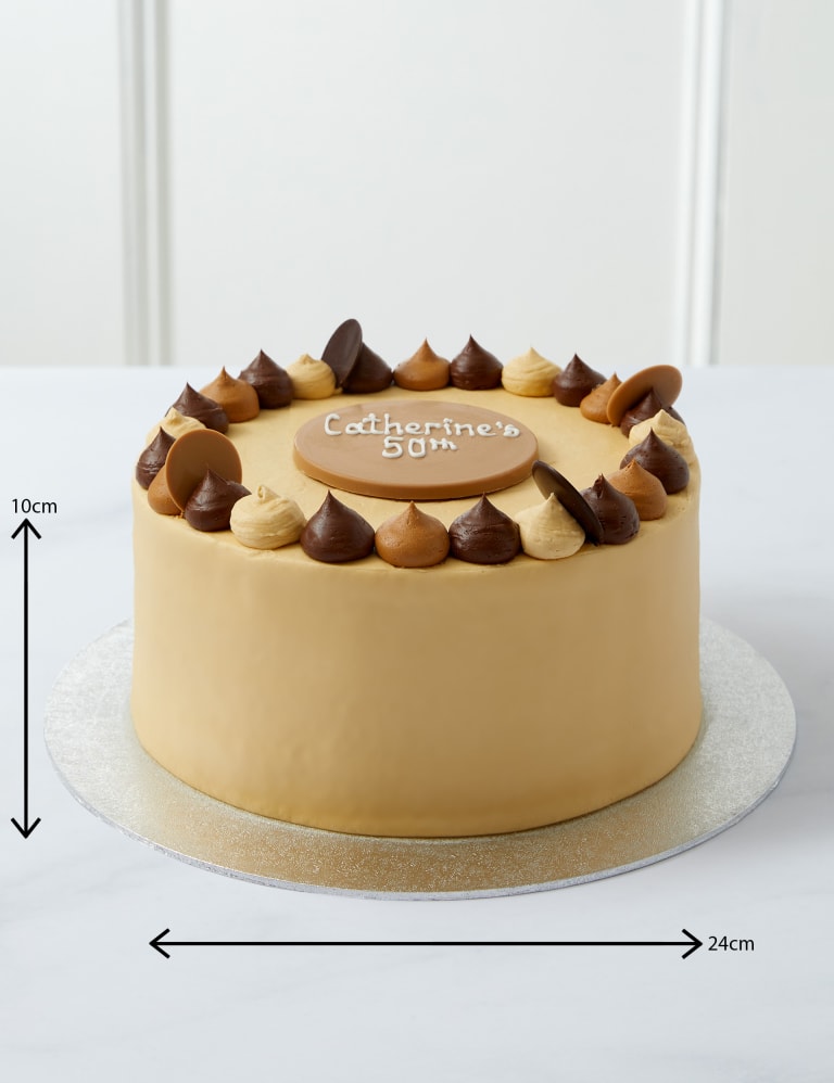 Personalised Extra Large Chocolate & Caramel Cake (Serves 24) 5 of 7