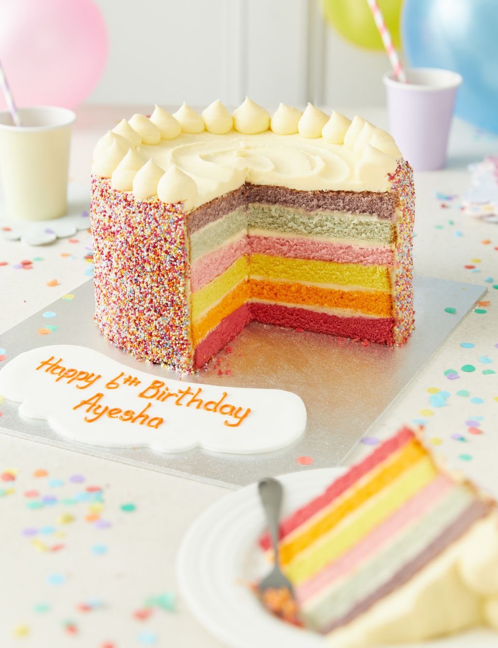 Personalised Extra Large Rainbow Layers Cake (Serves 32) 7 of 8
