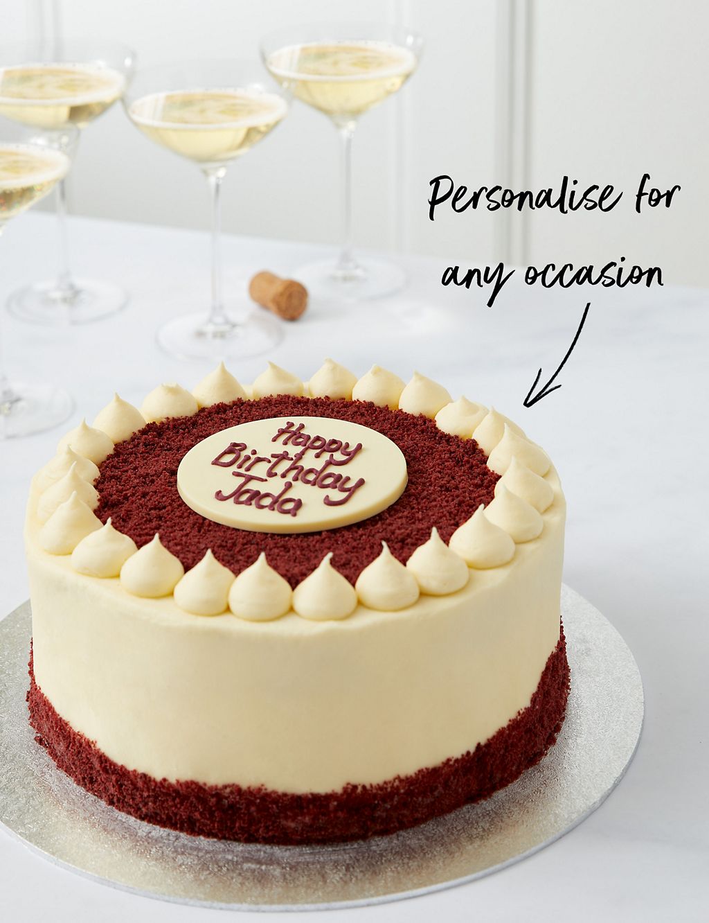 Personalised Extra Large Red Velvet Cake (Serves 24) 2 of 6