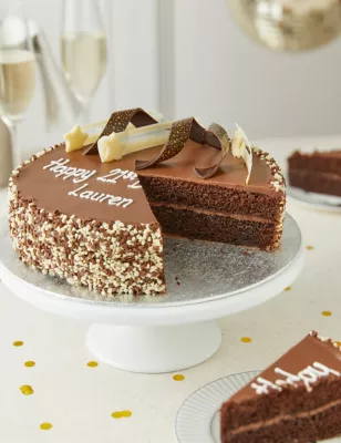 Personalised Extremely Chocolatey Party Cake (Serves 25) | 127-0Shops