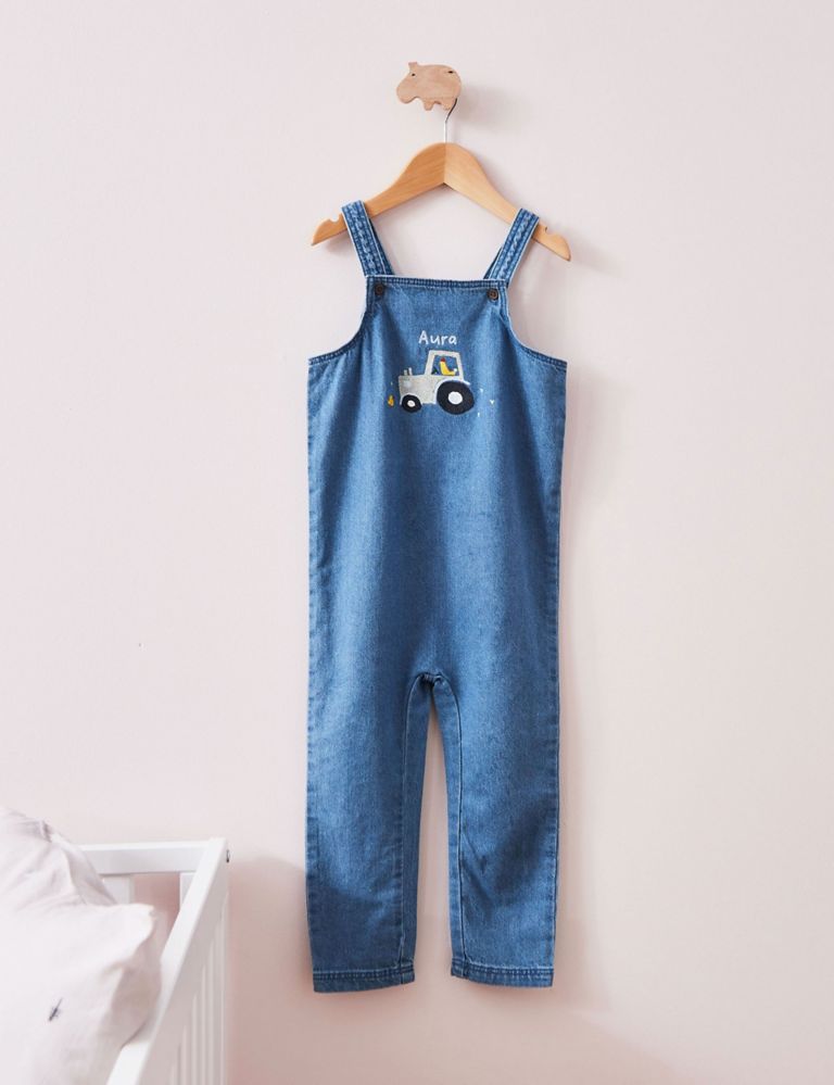 2pc Cotton Rich Boat Print Dungaree Outfit (0-3 Yrs), M&S Collection