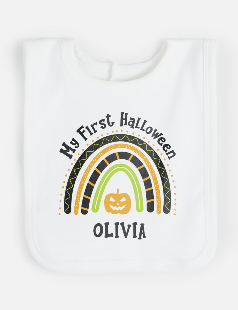 Personalised First Halloween Bib Dollymix M S