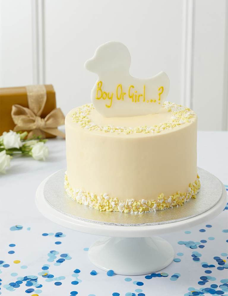 Personalised Gender Reveal Cake - Boy (Serves 16) 1 of 8