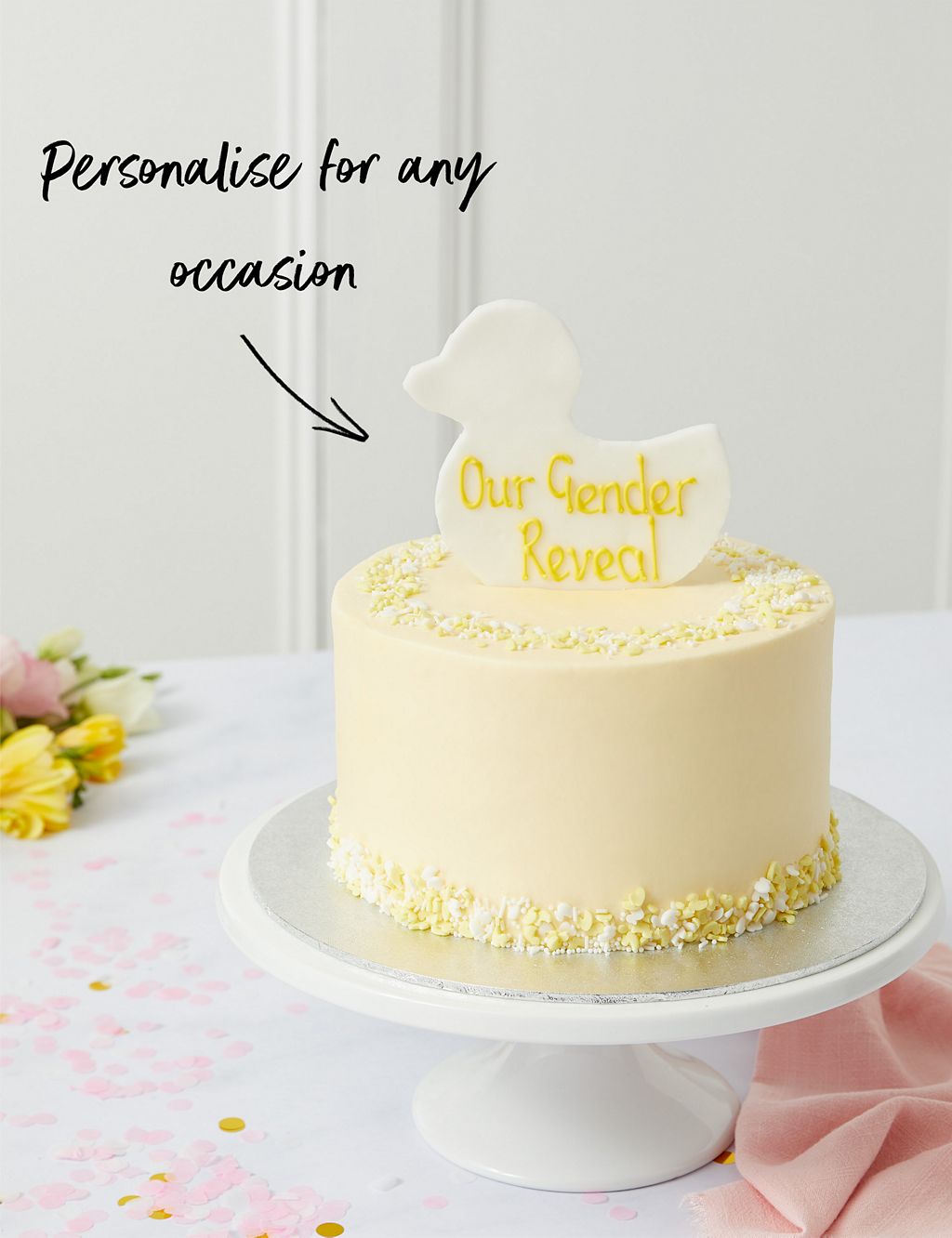 Personalised Gender Reveal Cake - Girl (Serves 16) 7 of 8