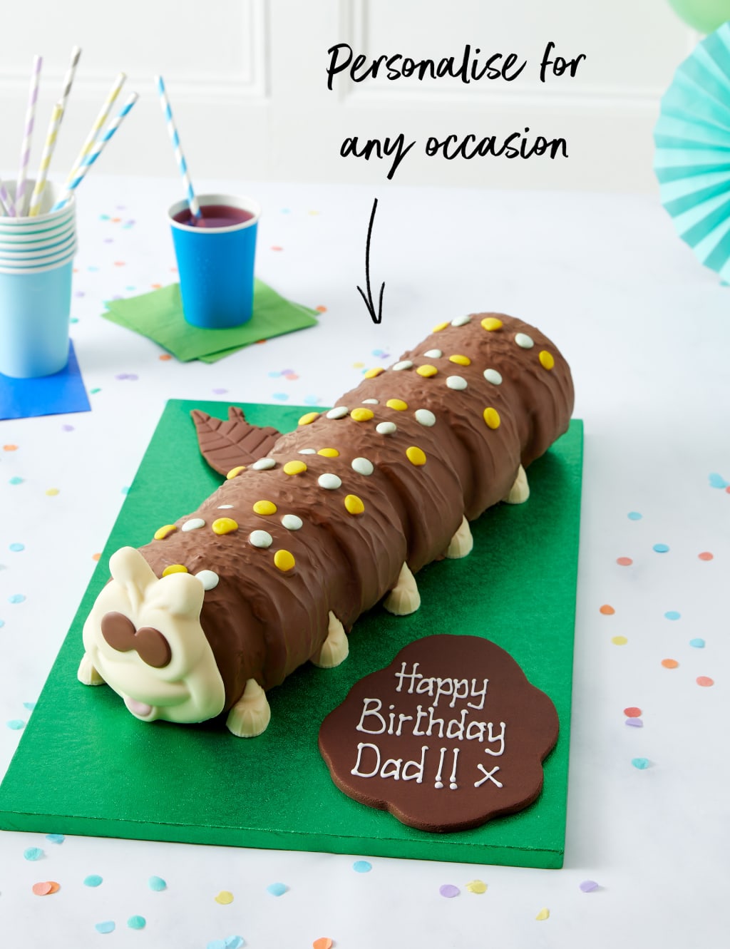 Personalised Giant Colin the Caterpillar™ Cake (Serves 40) Colin the Caterpillar™ M&S