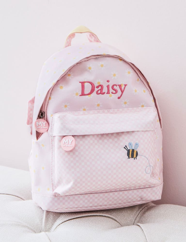 Personalised Gingham Mini Backpack 1 of 5