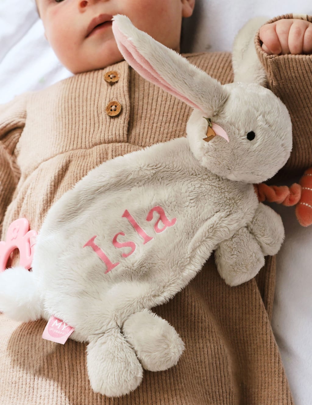 Personalised grey bunny soft toy on sale