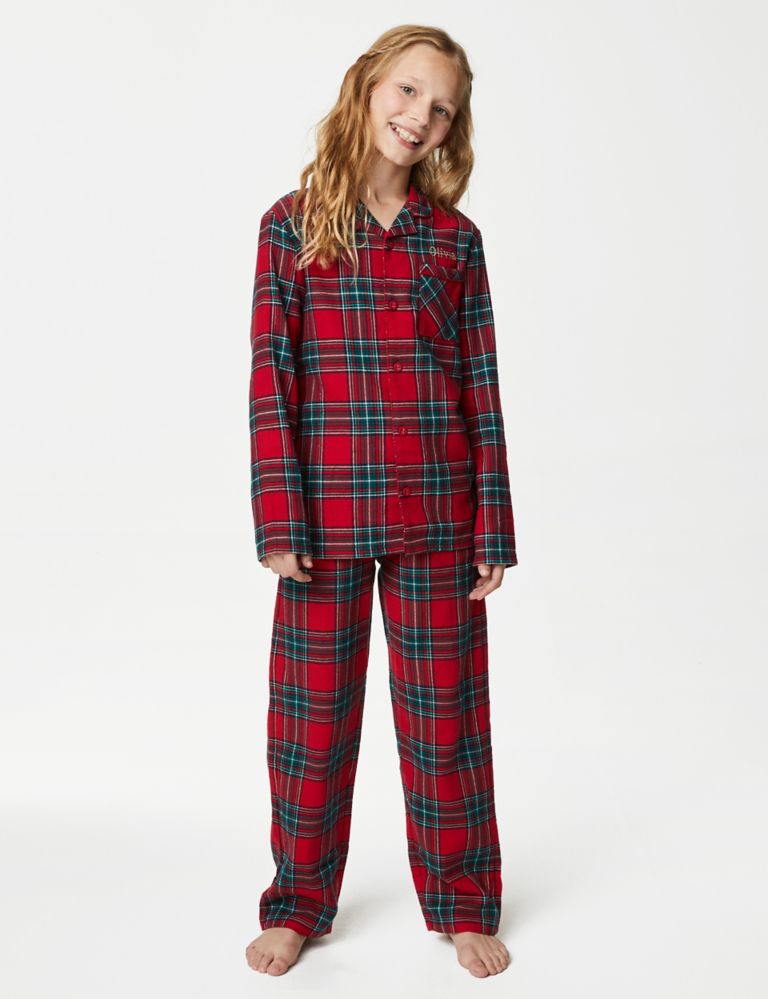 Personalised Kids' Checked Pyjamas Set (1-16 Yrs) 1 of 6