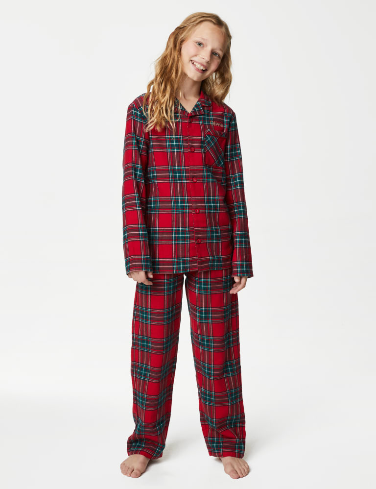 Personalised Kids Checked Pyjamas Set 1 16 Yrs