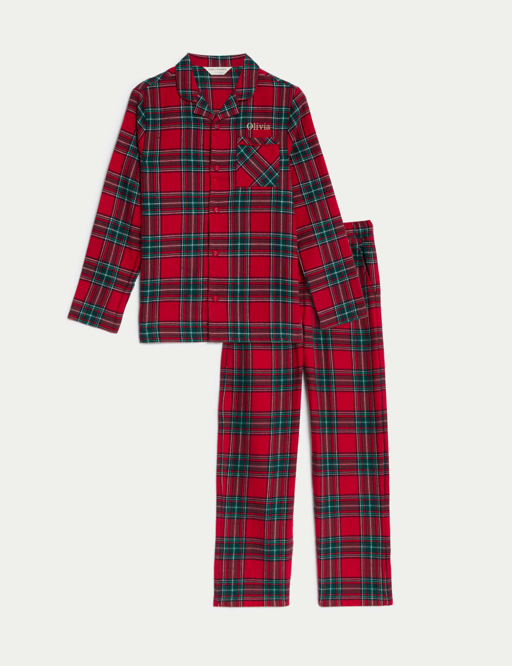 Personalised Kids Checked Pyjamas Set 1 16 Yrs M S Collection