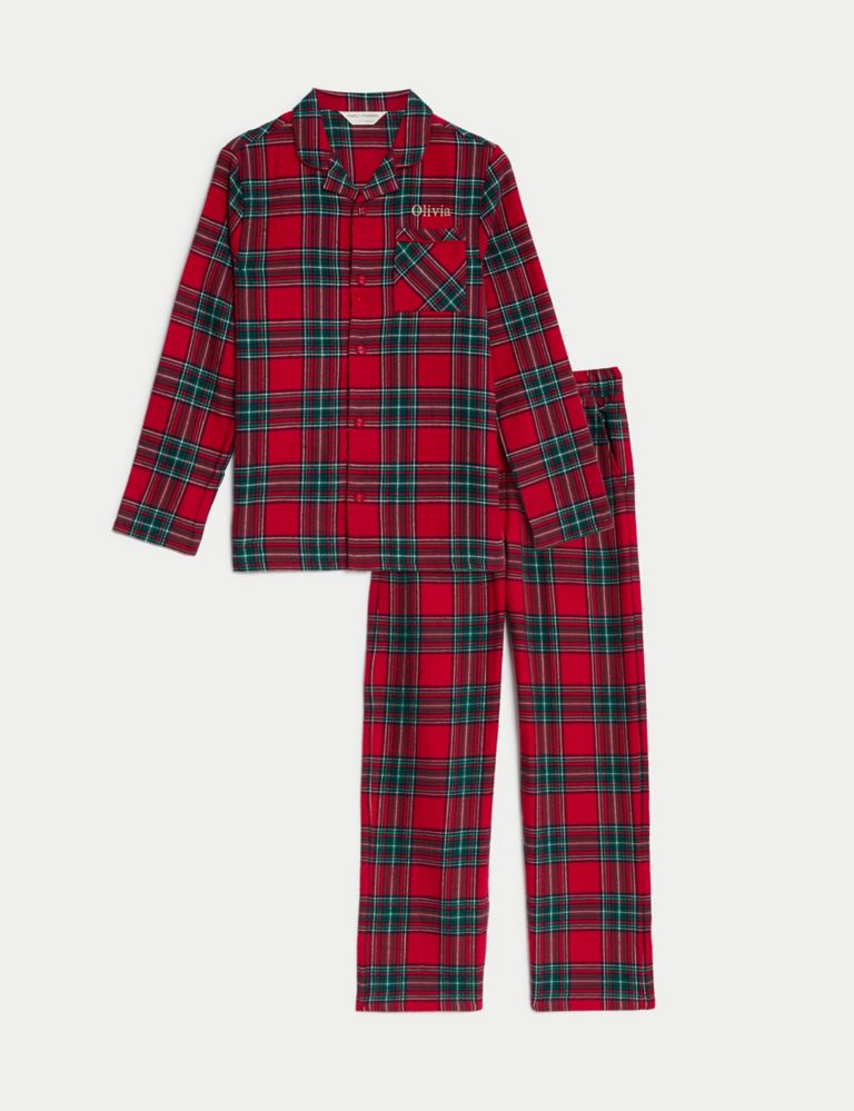 Personalised Kids' Checked Pyjamas Set (1-16 Yrs) 2 of 6