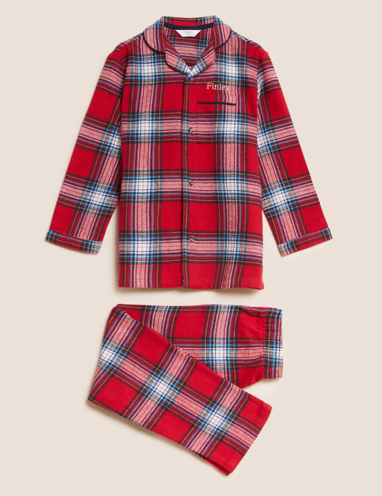 Holiday Time Kids Matching Family Red Flannel Pajamas, 2-Piece, Sizes 6-16