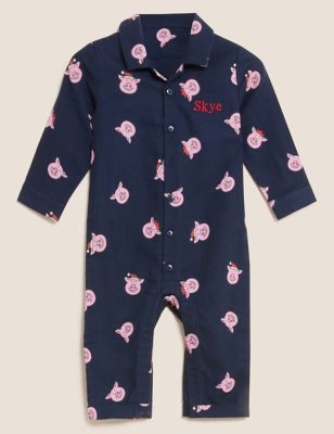 Embroidered I Love Mummy Sleepsuit in White 3-6 Months Hot Pink Thread 