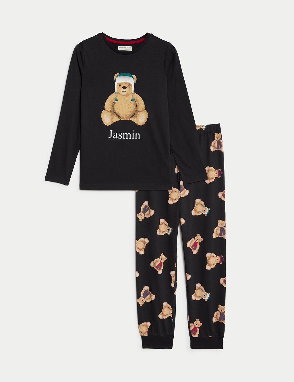 Personalised Kids' Spencer Bear™ Pyjama Set (1-16 Yrs) 1 of 5