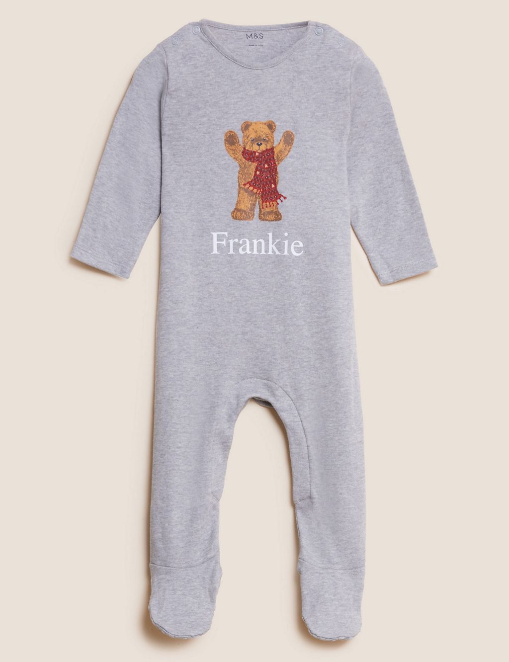 Personalised Kids' Spencer Bear™ Sleepsuit (3 Mths - 3 Yrs) 3 of 5