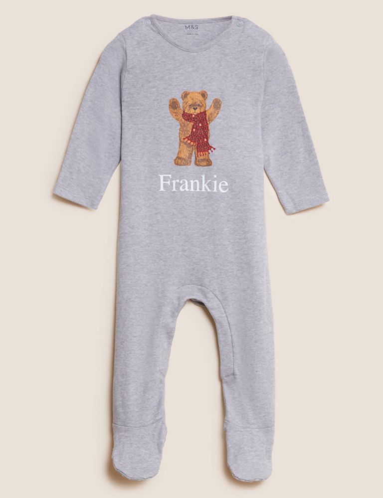 Personalised Kids' Spencer Bear™ Sleepsuit (3 Mths - 3 Yrs) 1 of 5