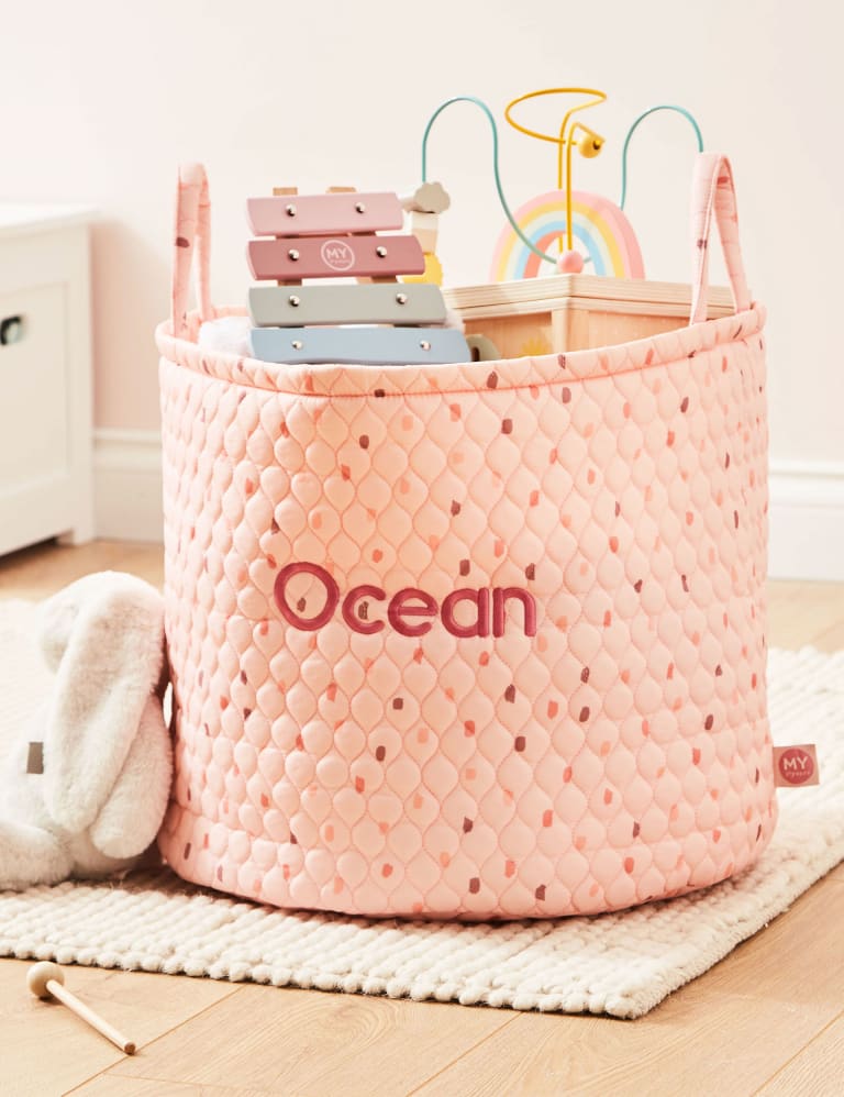 Personalised Large Pink Polka Dot Storage Bag 1 of 3