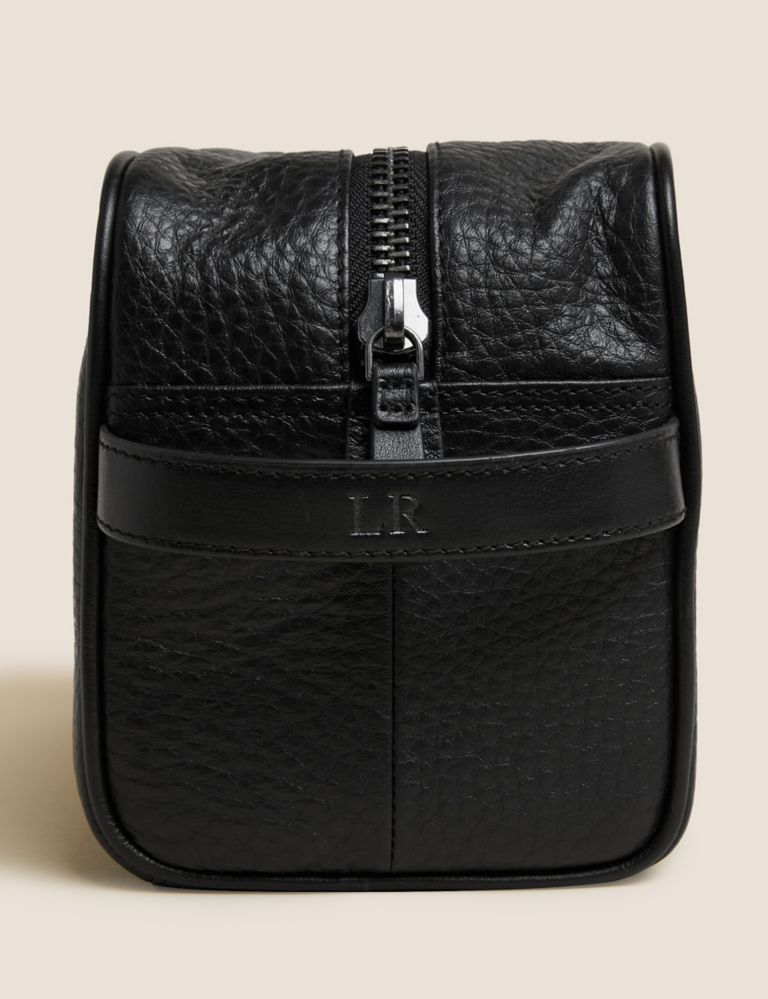 Personalised Leather Washbag 1 of 3