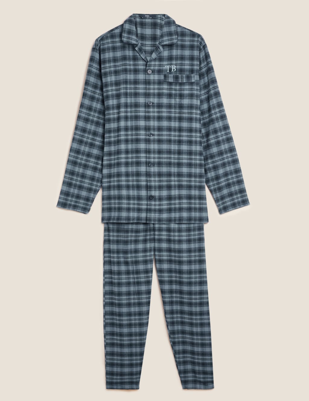 Tartan brushed cotton pyjamas shop