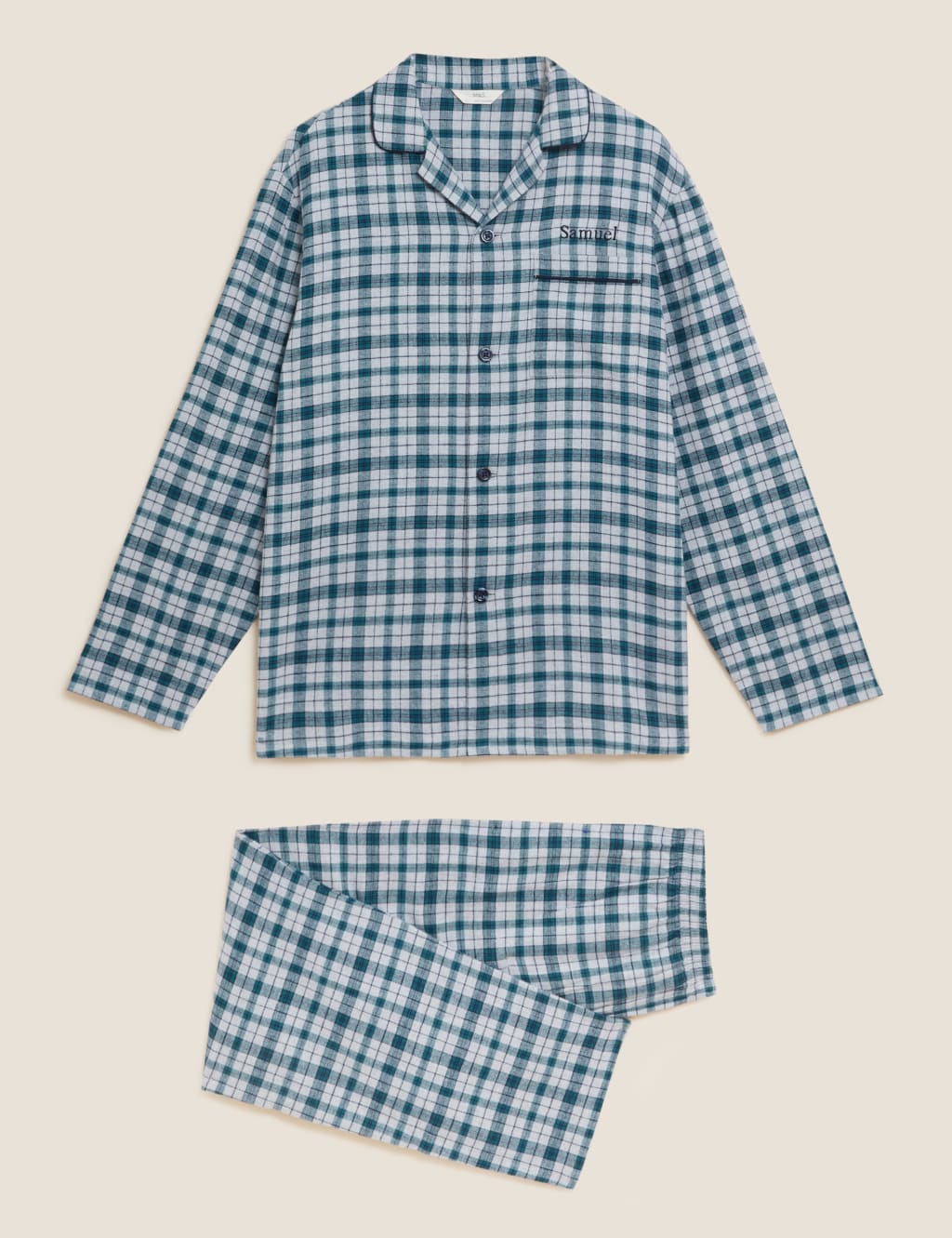 Personalised flannel pyjamas shop