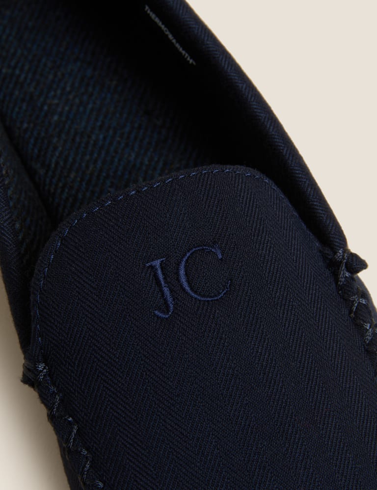 Men's leather slippers m&s best sale