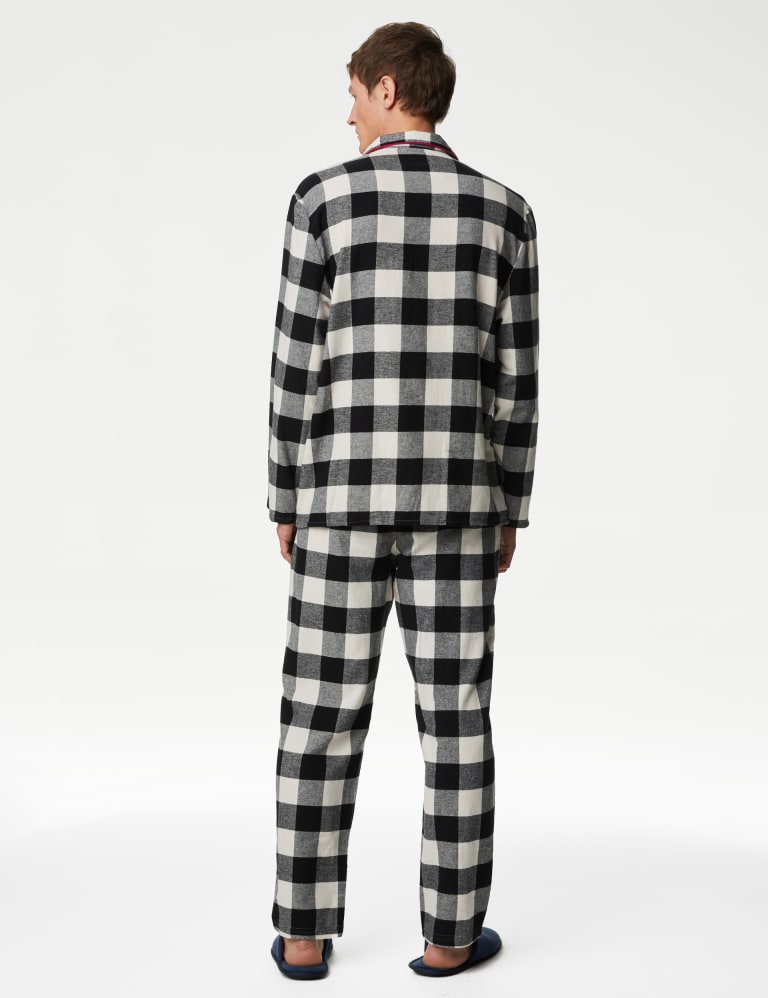 Cotton Rich Checked Pyjama Set, M&S Collection