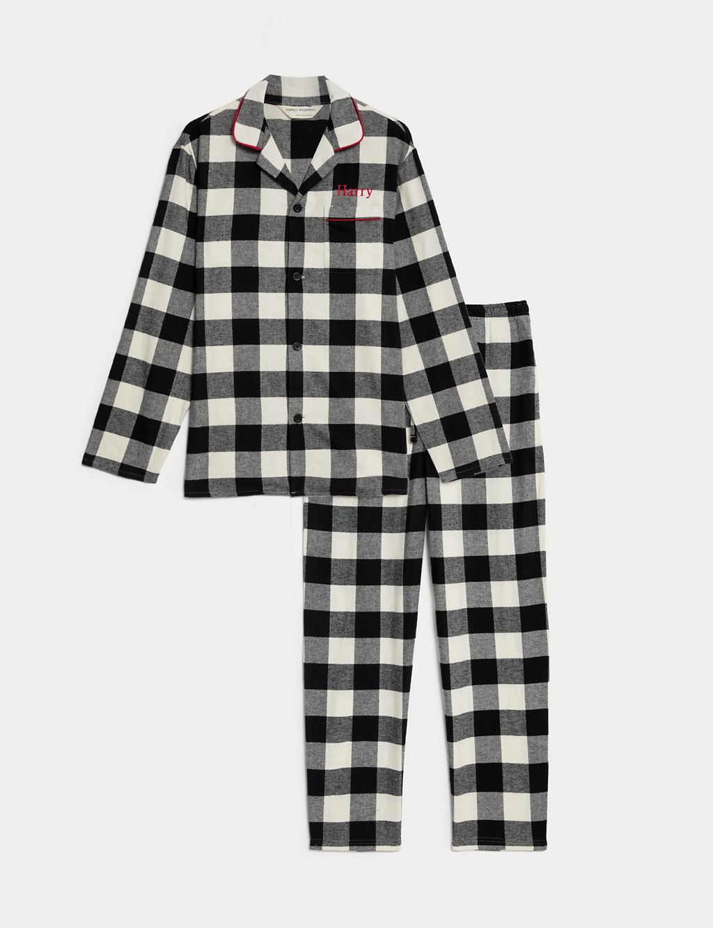 Personalised Men's Mono Check Pyjama Set 1 of 6