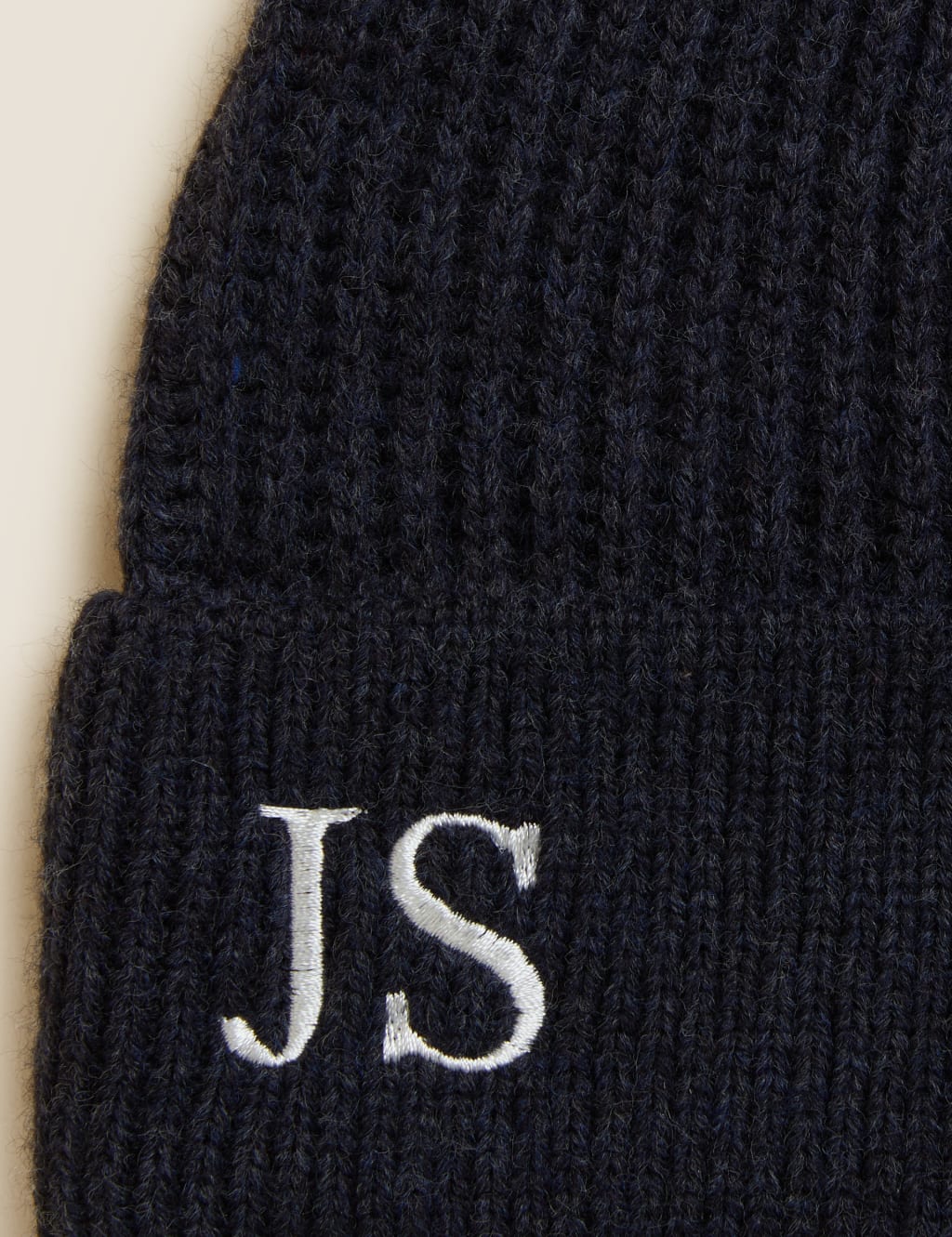 Personalised Men's Rib Beanie Hat M&S Collection M&S