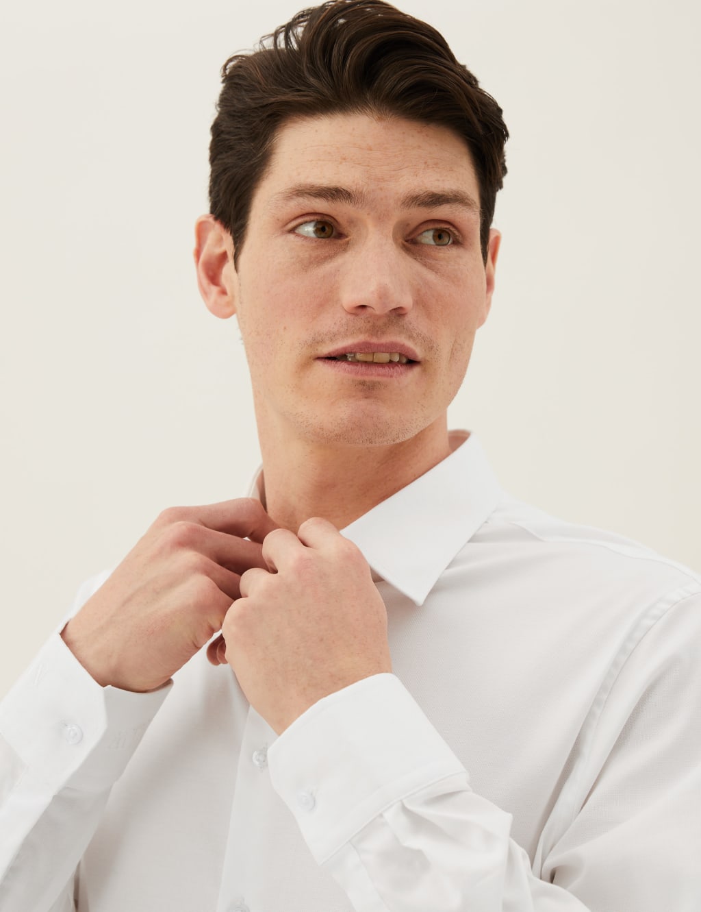 Personalised Men's Slim Fit Cotton Shirt M&S Collection M&S