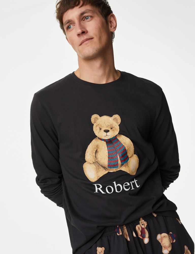 Personalised Men's Spencer Bear™ Pyjama Set, Spencer Bear™