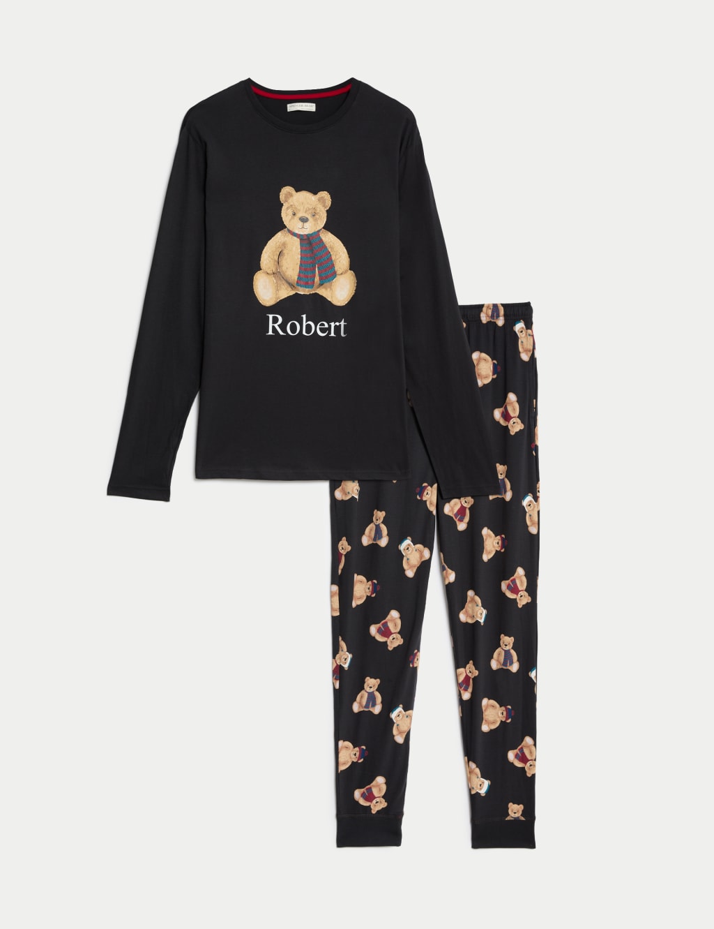 Mens teddy bear pyjamas top