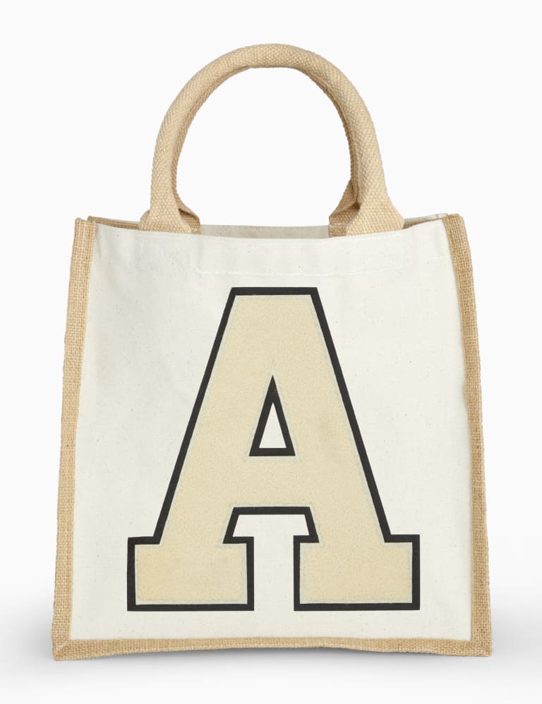 Personalised Monogram Large Letter Jute Bag by Alphabet 1 of 3