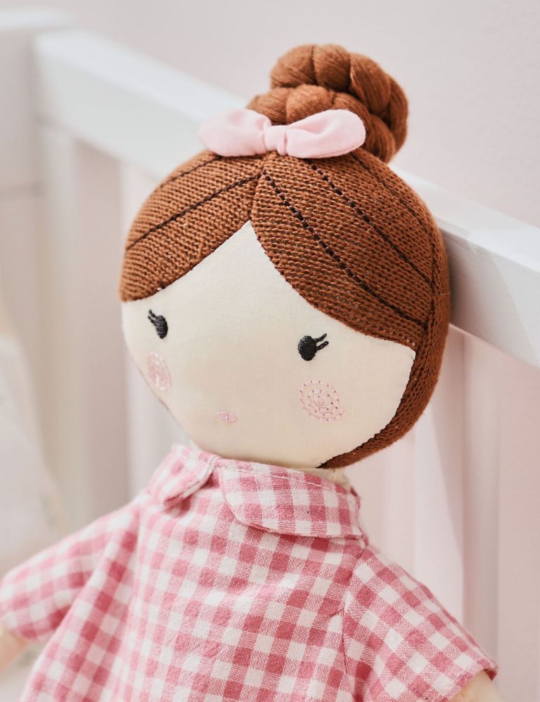 Personalised Rag Doll, My First Soft Baby Doll Toy, Girls Gingham