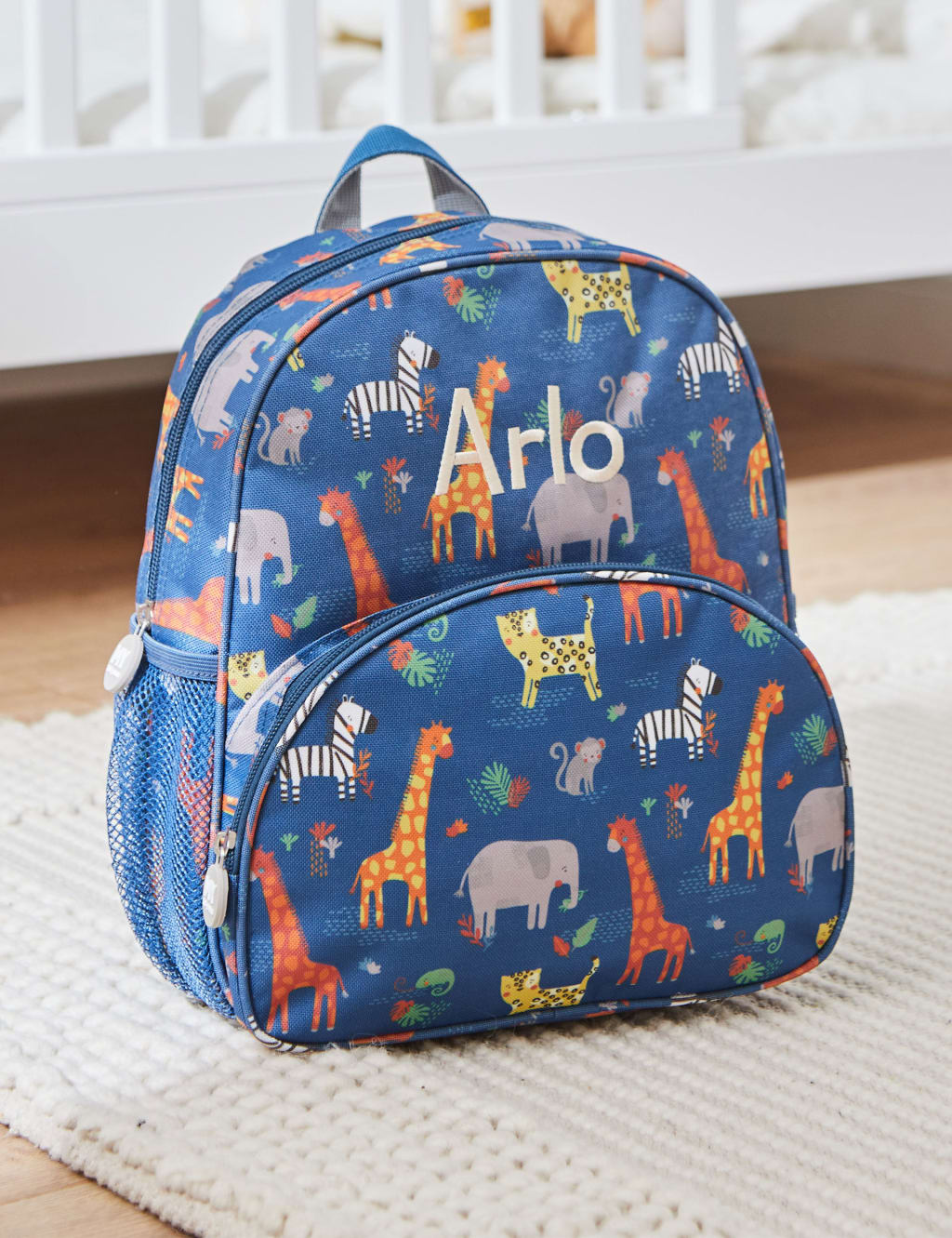 Personalised Navy Safari Medium Backpack 3 of 5