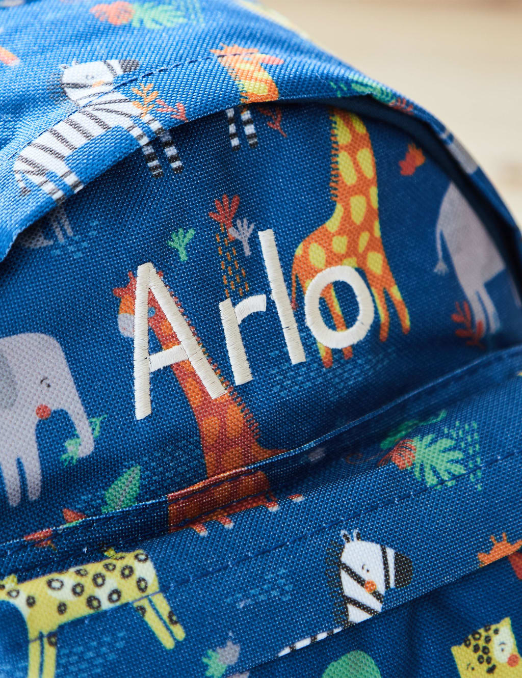 Personalised Navy Safari Mini Backpack 2 of 5