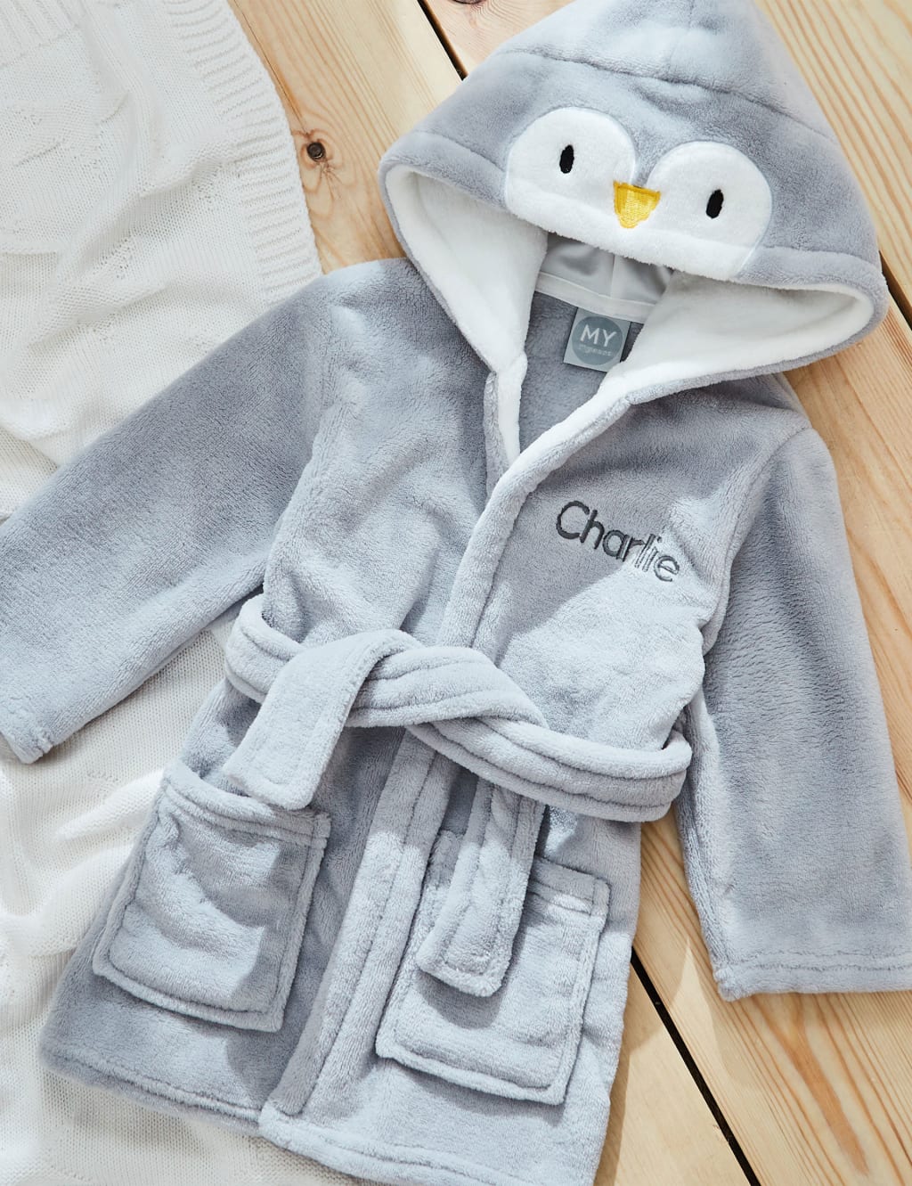 Personalised Penguin Fleece Robe (0-7 Yrs) 3 of 4