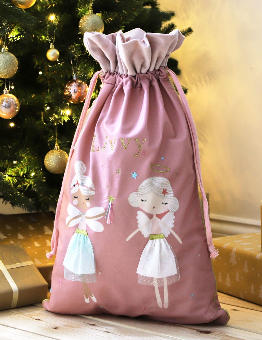 Personalised Pink Christmas Sack My 1st Years M&S