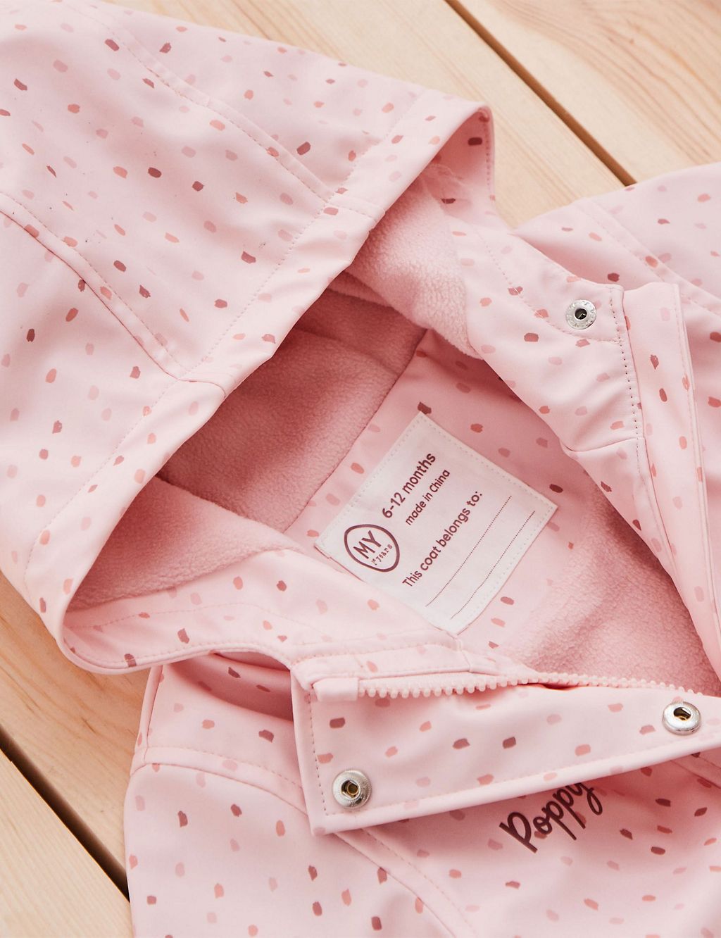 Personalised Pink Spot Print Raincoat (6 Mths-5 Yrs) 4 of 6