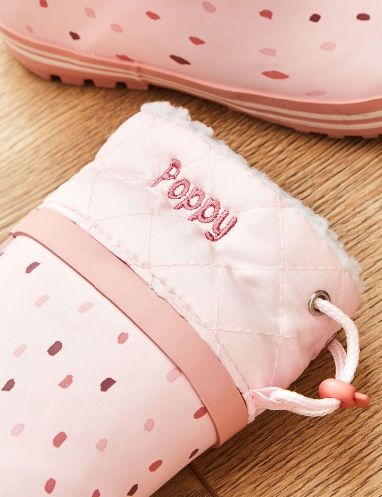 Personalised Pink Spot Wellies (4 Small-10 Small) 2 of 3