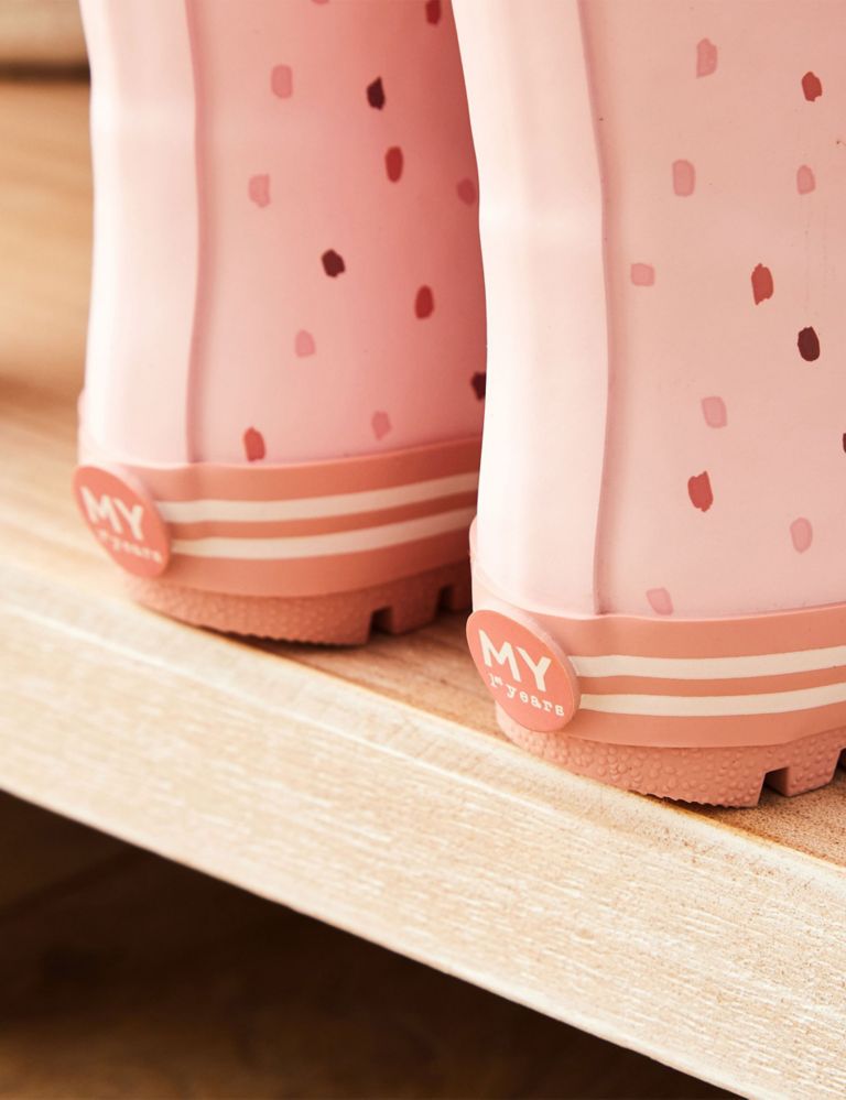 Personalised Pink Spot Wellies (4 Small-10 Small) 3 of 3