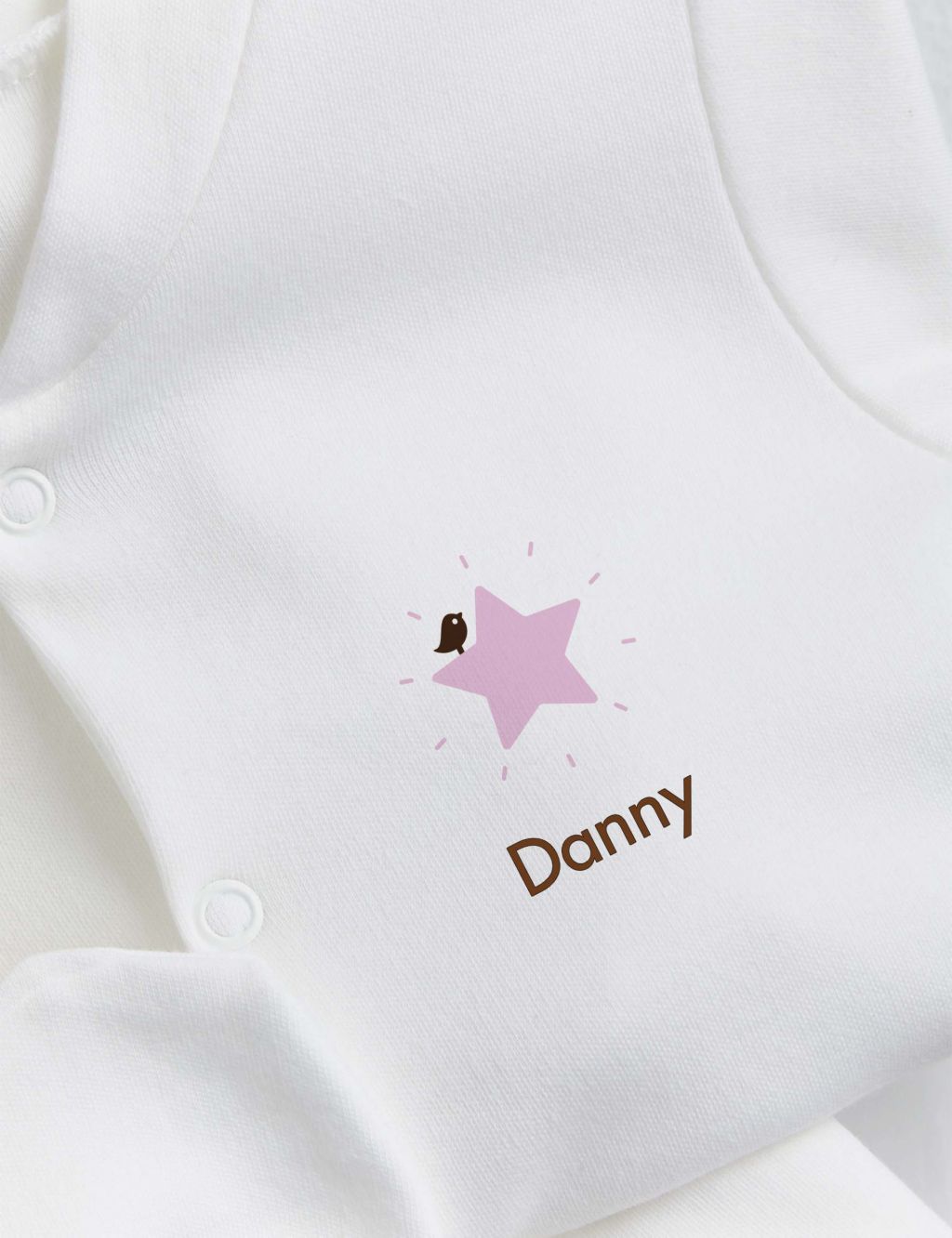 Personalised Pink Star Starter Set (0-12 Mths) 1 of 3