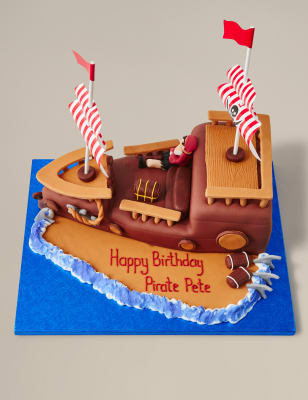 Personalised Pirate Ship Cake Serves 40 M S