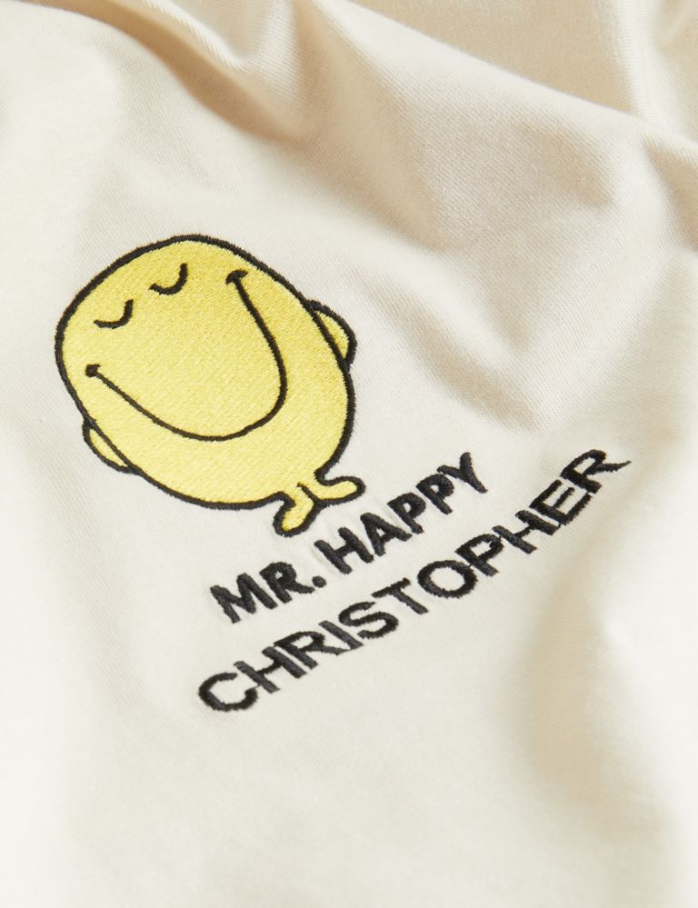 Personalised Pure Cotton Mr Happy™ T-Shirt 2 of 2