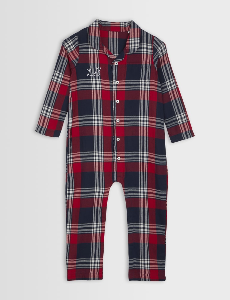 Personalised Red Tartan Baby Romper (0-3 Yrs) 1 of 3